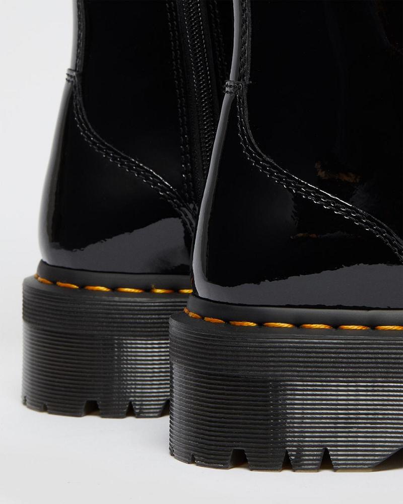 Botas Plataforma Dr Martens Jadon Charol Cuero Mujer Negros | MX 539ZUT